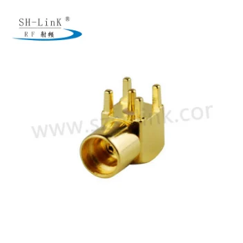 Radio frequency coaxial connector MCX female head bending four corner seat manufacturers direct (MCX-KWE)